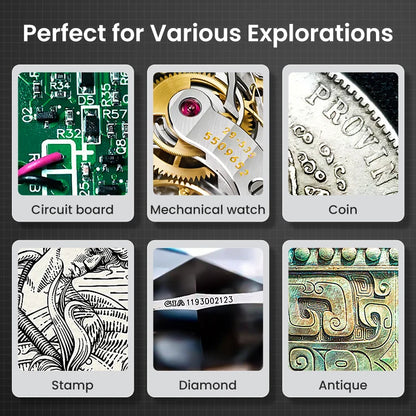 Handheld Digital Microscope with Screen – 100× Magnification & LED Lighting