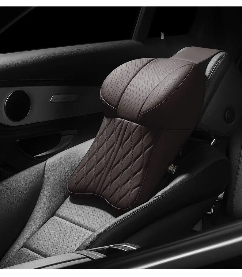 Car Headrest & Lumbar Support Pillow – Memory Foam Comfort for Driving