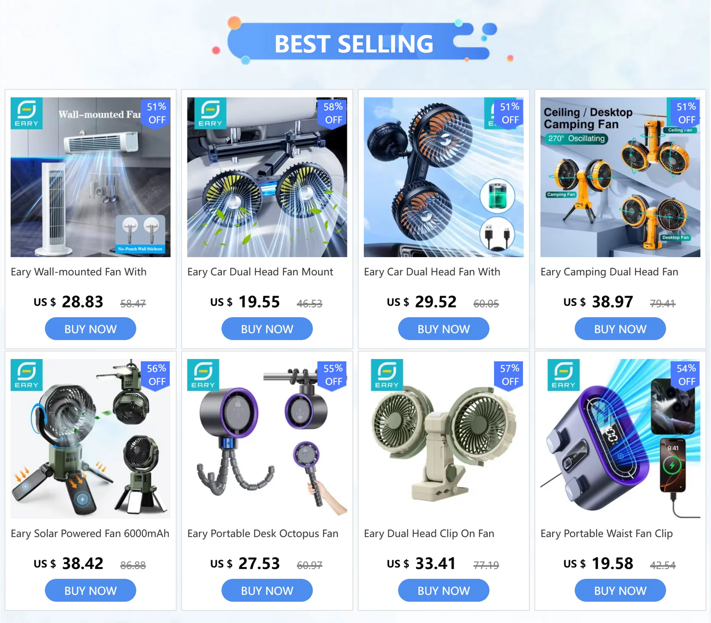 Rechargeable Desktop Fan