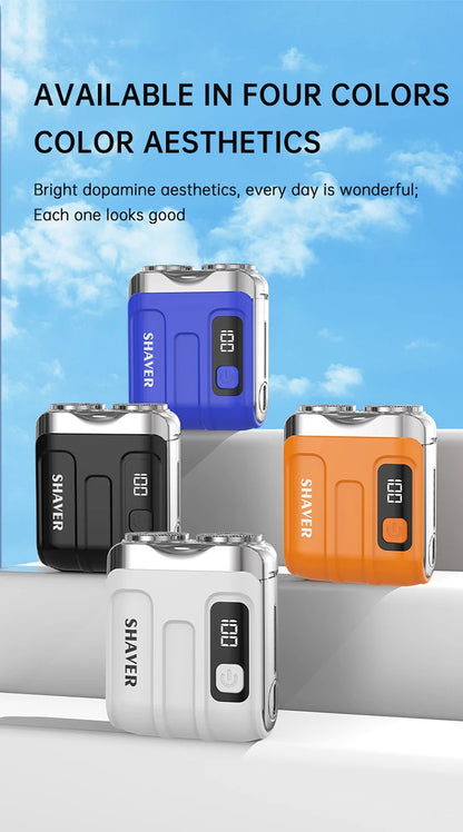 Mini Dual-Blade Electric Shaver – Rechargeable, Wet & Dry Use