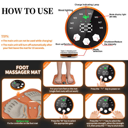 EMS Foot Massager Mat with Remote