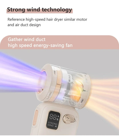 High-Speed Handheld Fan – 100-Level Cooling with Digital Display