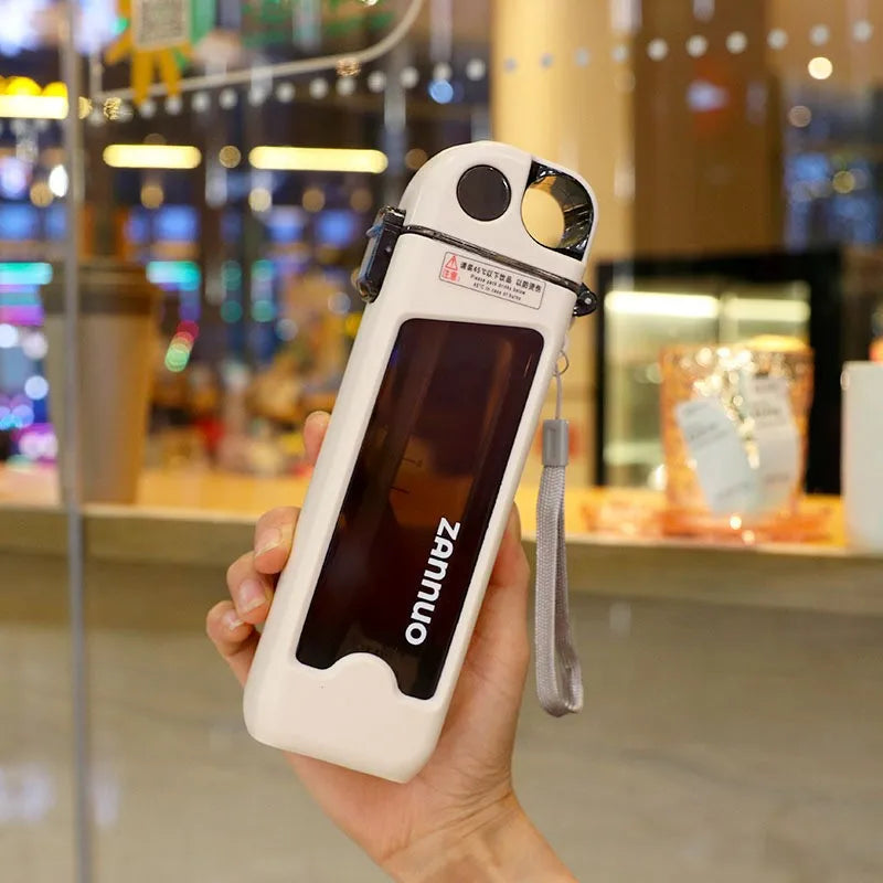 Reusable Sports Water Bottle with Straw & Lockable Lid