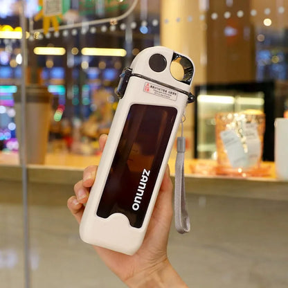 Reusable Sports Water Bottle with Straw & Lockable Lid