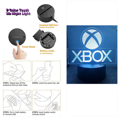 3D LED Acrylic Night Light (Touch & Remote Control)