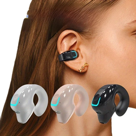 Open-Ear Clip-On Bluetooth Earphone – Lightweight, Low Latency