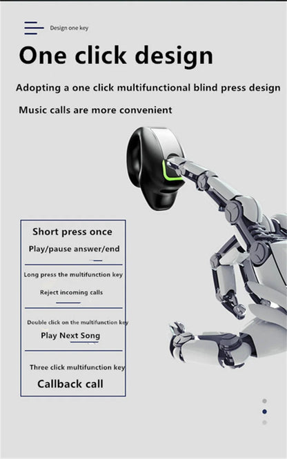 Open-Ear Clip-On Bluetooth Earphone – Lightweight, Low Latency