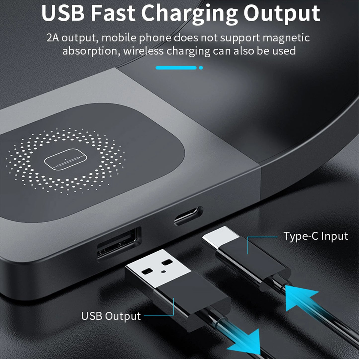 4 in 1 Wireless Charger Metal Shell Magnetic 15W Fast Charging Station Stand for iPhone 12-17 Mobile Phones  Airpods Apple Watch