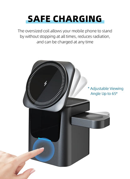 3-in-1 Wireless Charging Station – Foldable Magnetic Charging Stand