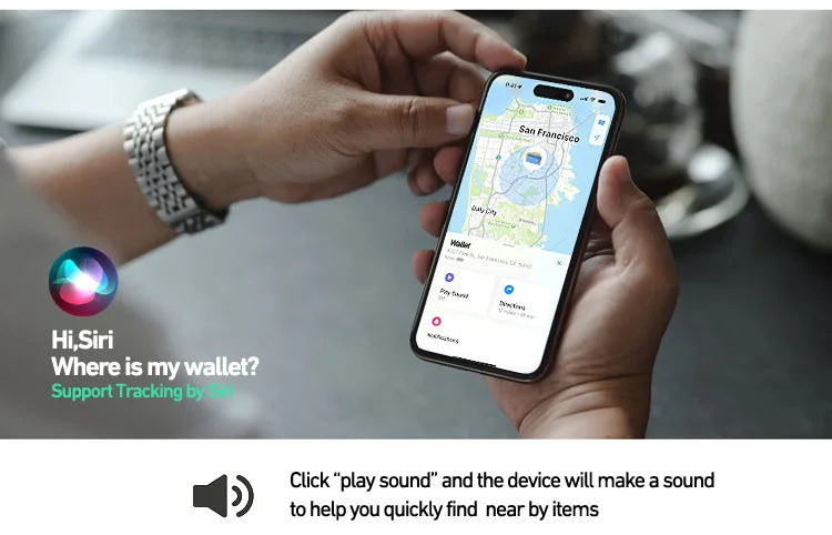 Ultra-Slim Wallet Tracker Card – Works with Apple Find My