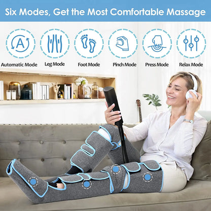 Cordless Heated Leg Massager – Full-Leg Compression with Knee Heat Therapy