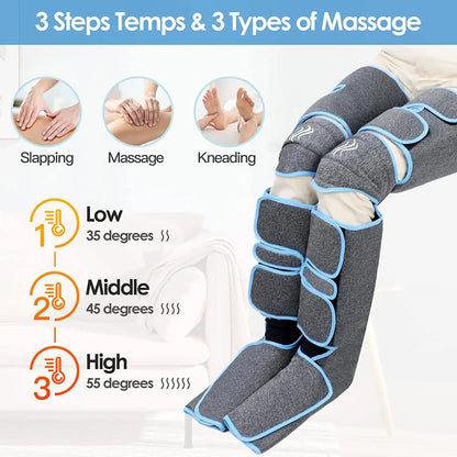 Cordless Heated Leg Massager – Full-Leg Compression with Knee Heat Therapy