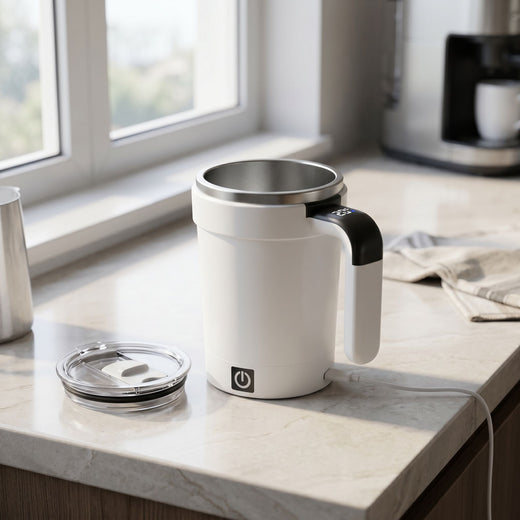 Smart Self-Stirring Coffee Cup with Temperature Display