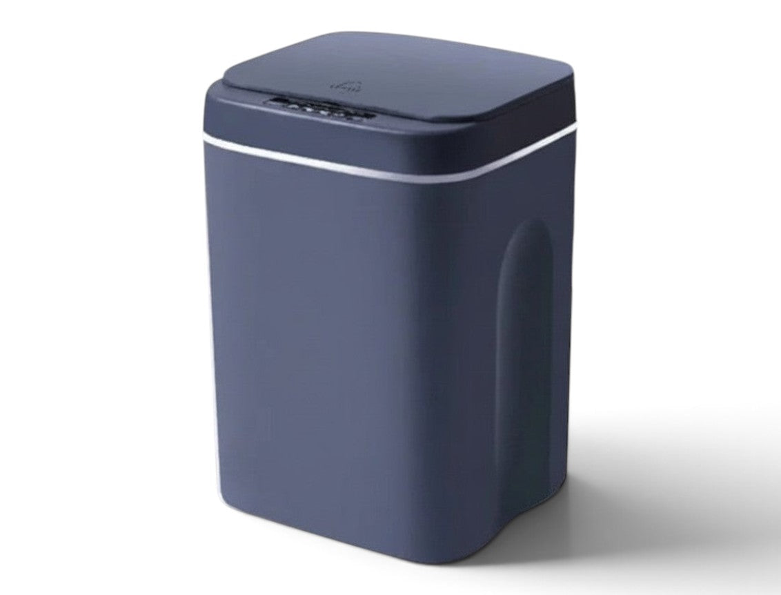 zero2cart 16L touchless sensor trash can in matte blue with a modern round design for hygienic waste disposal
