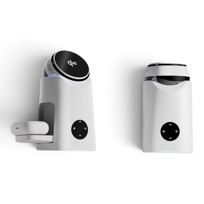 zero2cart 3-in-1 magnetic wireless charging station in white with rotating phone mount and earbud charging base
