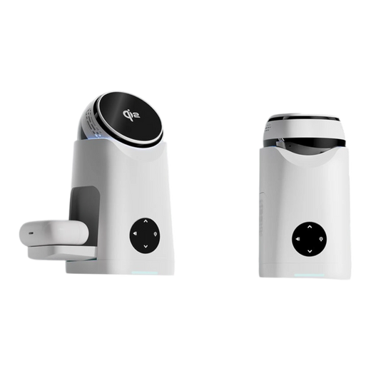 zero2cart 3-in-1 magnetic wireless charging station in white with rotating phone mount and earbud charging base