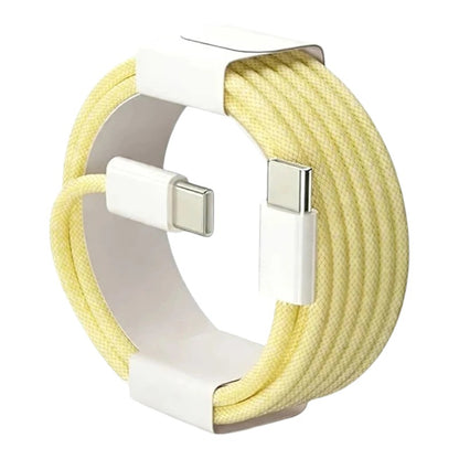 zero2cart 60W USB-C to USB-C fast charging cable in yellow nylon braided material with white connectors