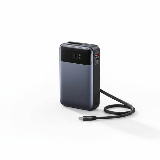 65W Power Bank with Built-In Cable