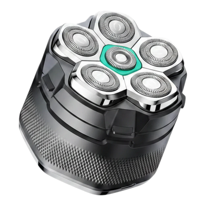 zero2cart 6D electric head shaver with floating stainless steel blades and a compact black textured handle