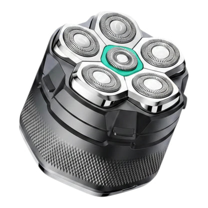 zero2cart 6D electric head shaver with floating stainless steel blades and a compact black textured handle