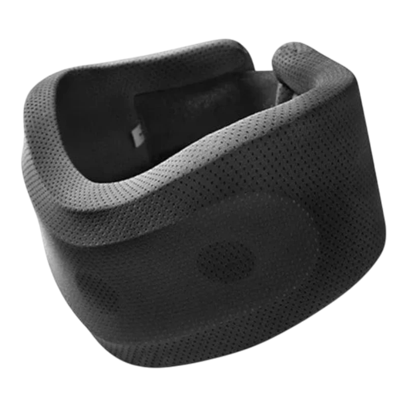 zero2cart adjustable black neck support brace made of breathable non-woven material for travel and daily comfort