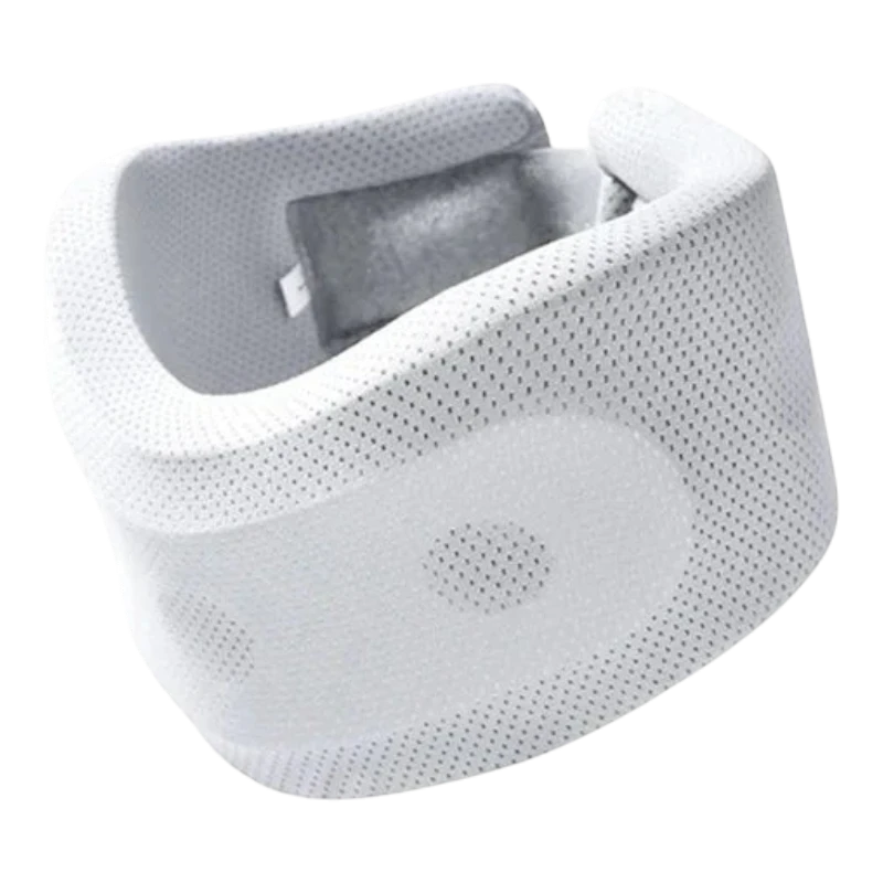 zero2cart adjustable neck support brace in white, lightweight non-woven material for travel and daily comfort.