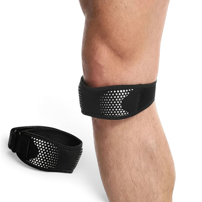 zero2cart Aolikes adjustable black patella tendon knee strap worn on leg for sports support and pain relief