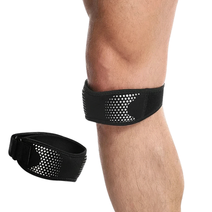 zero2cart Aolikes adjustable black patella tendon knee strap worn on leg for sports support and pain relief