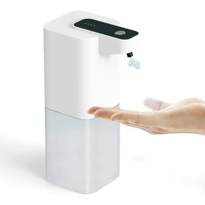 zero2cart white touchless automatic soap dispenser with sensor dispensing foam into a hand