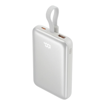 zero2cart beige 10000mAh magnetic wireless power bank with digital battery display and integrated carry loop