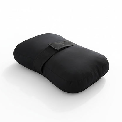 zero2cart black side sleeper knee pillow with an adjustable strap for ergonomic leg support and comfort