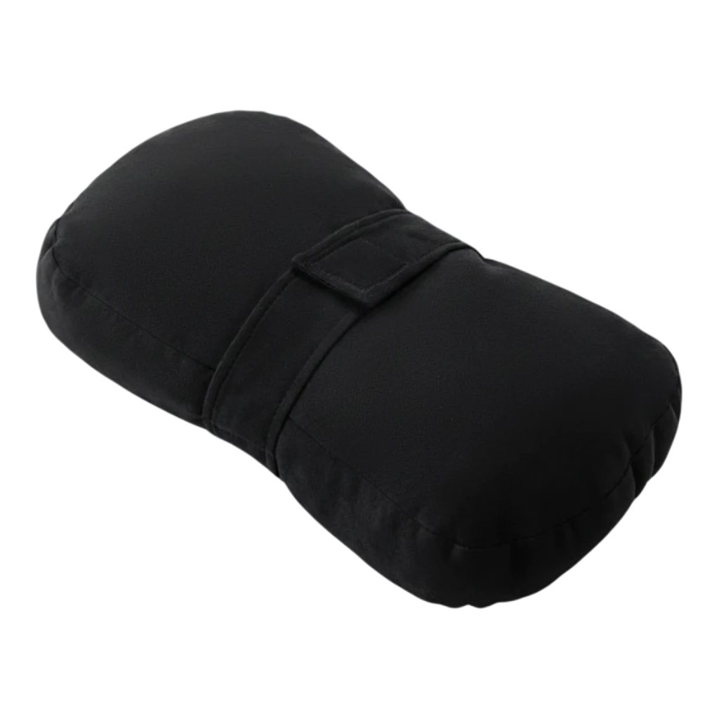 zero2cart black rectangular side sleeper knee pillow with a central strap for ergonomic leg support and comfort