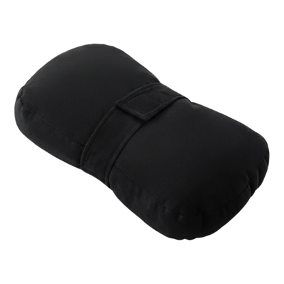 zero2cart black rectangular side sleeper knee pillow with a central strap for ergonomic leg support and comfort