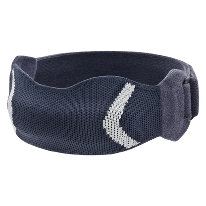 zero2cart adjustable blue knit patella tendon knee strap with white chevron detail for sports support