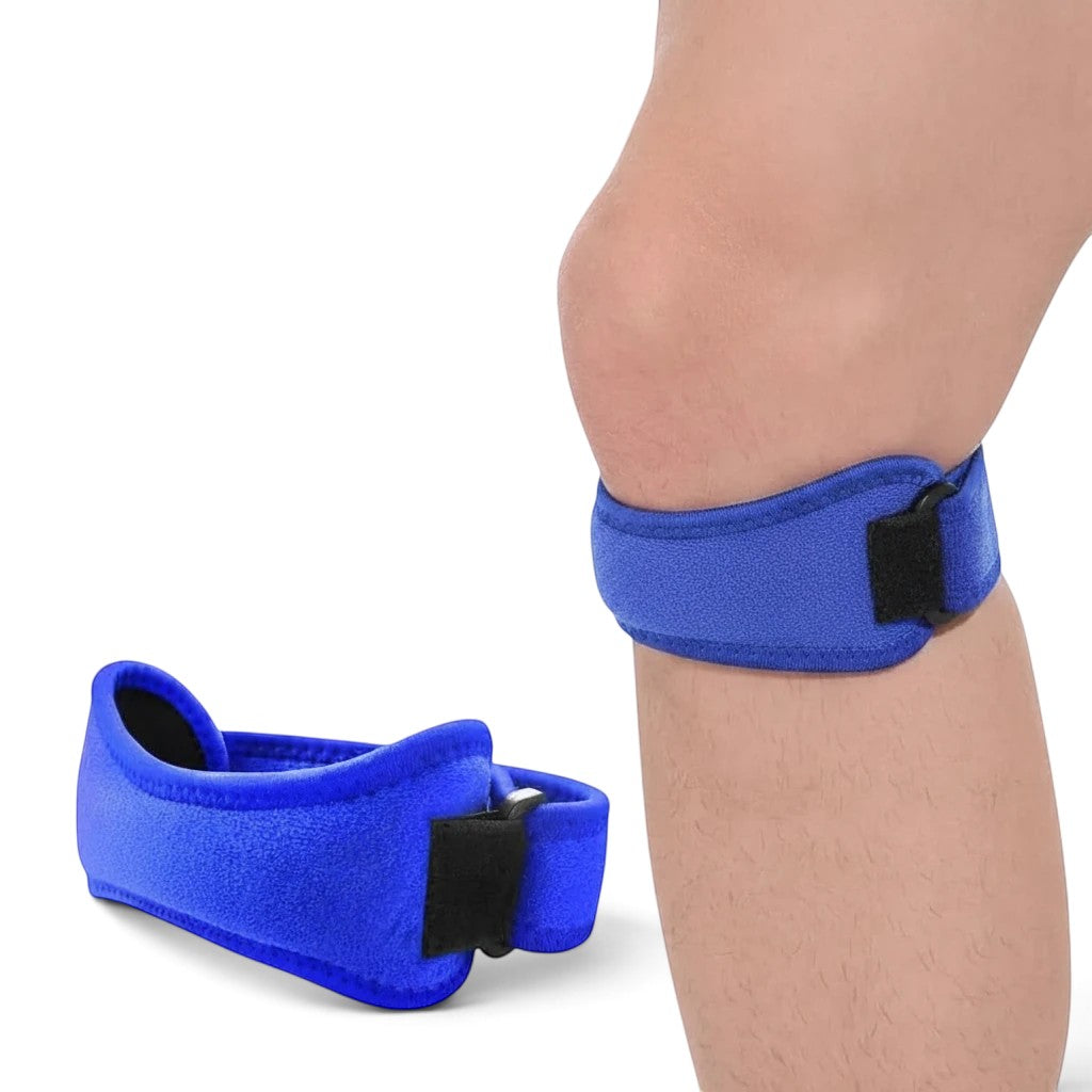 zero2cart blue adjustable patella tendon knee strap for sports support and pain relief