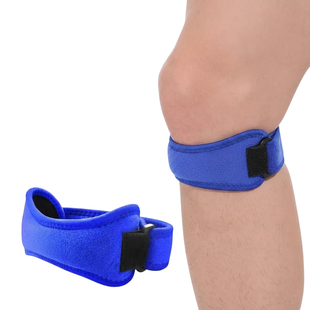 zero2cart blue adjustable patella tendon knee strap for sports support and pain relief