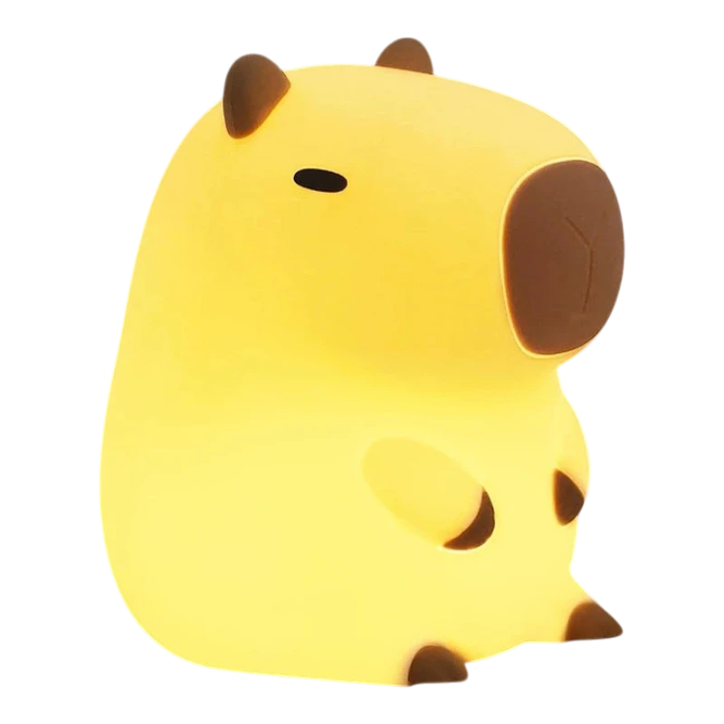 zero2cart rechargeable capybara night light with a soft silicone body and warm LED glow for nursery decor