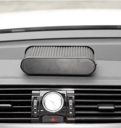 zero2cart black telescopic car dashboard storage box with a lid, mounted on a vehicle console for organizing essentials.