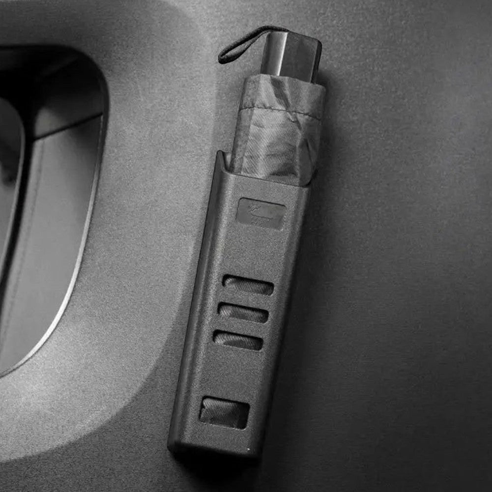 zero2cart black waterproof car umbrella holder mounted on a vehicle interior panel for neat storage