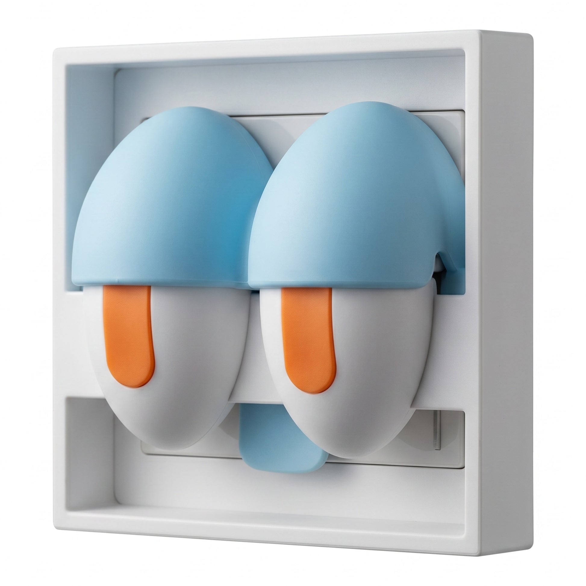 zero2cart 3D cartoon PVC wall switch cover in white, blue, and orange for standard 86-type light switches
