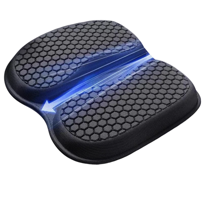 zero2cart cooling gel car seat cushion with a breathable black ice-silk honeycomb surface for ergonomic support.