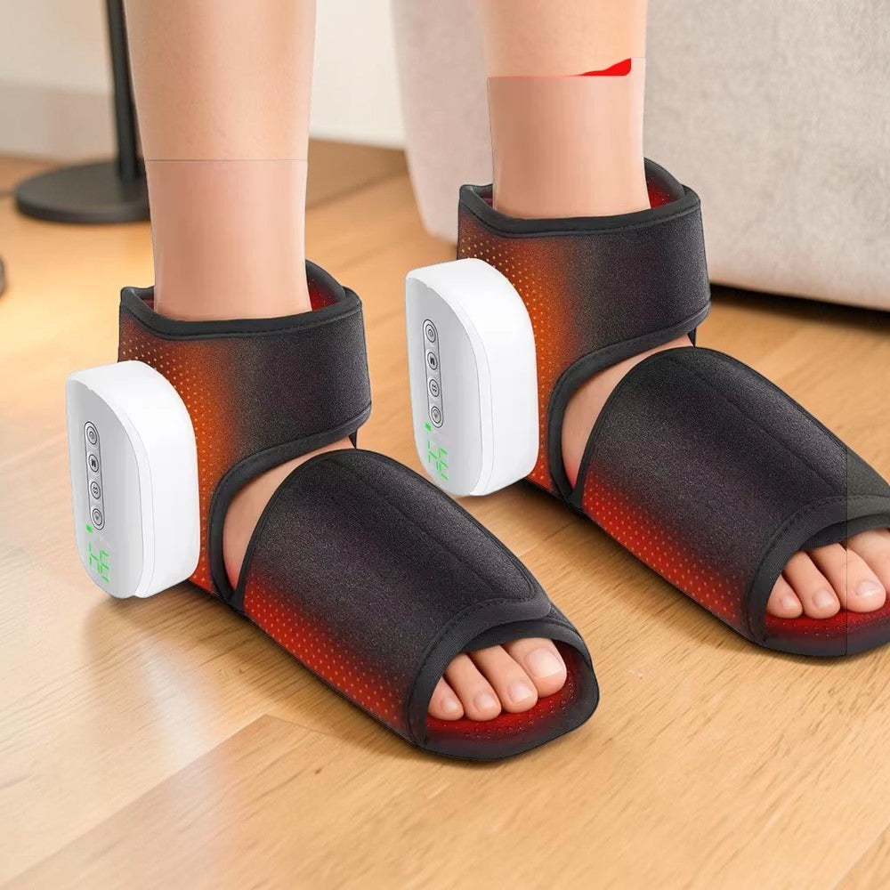 zero2cart wearable black foot and ankle massager with air compression and heating function for soothing relaxation