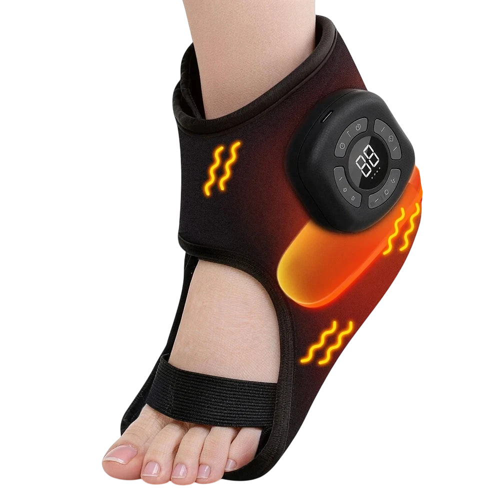 zero2cart wearable black foot and ankle massager with air compression, heating function, and digital control panel.