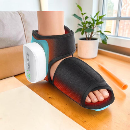 zero2cart wearable black foot and ankle massager with air compression and heating function for soothing relief