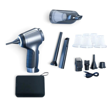 zero2cart cordless handheld car vacuum with multiple nozzle attachments, filters, and a storage case for cleaning