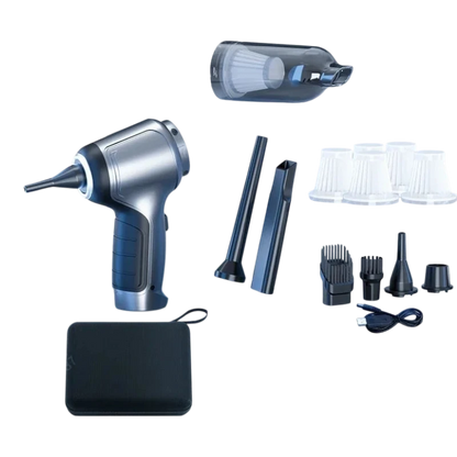 zero2cart cordless handheld car vacuum with multiple nozzle attachments, filters, and a storage case for cleaning
