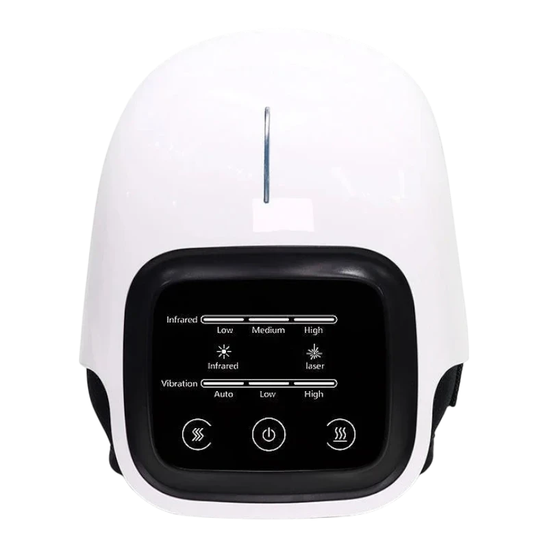 zero2cart white cordless knee massager with LED touch screen, infrared, laser, and vibration settings for pain relief