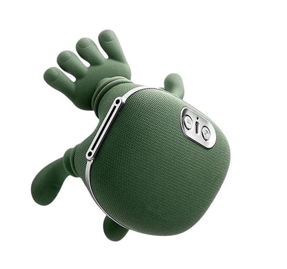 zero2cart green cordless neck and shoulder massager with hand-shaped silicone nodes and fabric-covered heating unit