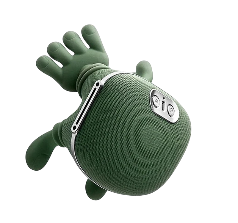 zero2cart green cordless neck and shoulder massager with hand-shaped silicone nodes and fabric-covered heating unit