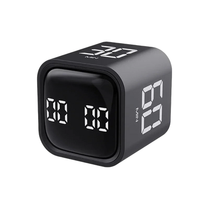 zero2cart black cube-shaped digital countdown timer for study, work, and kitchen use with clear LED display